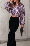 Sequin Embellished Crop Top