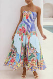 Striped Floral Maxi Dress