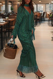 Zigzag Patterned Casual Maxi Dress