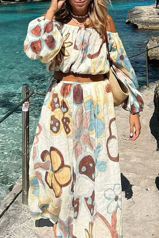 Floral Off-Shoulder Skirt Set