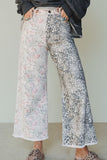 Patterned Straight-Leg Jeans