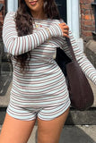 Striped Long-Sleeve Short Set
