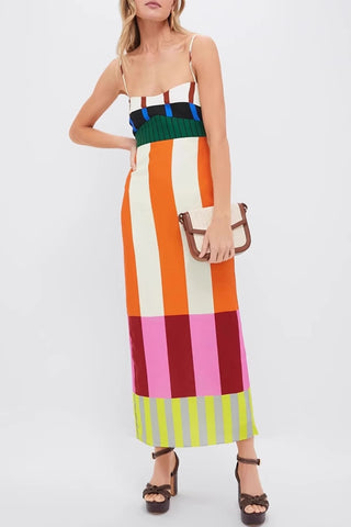 Striped Maxi Casual Dress