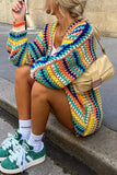Vibrant Multi-Stripe Cardigan