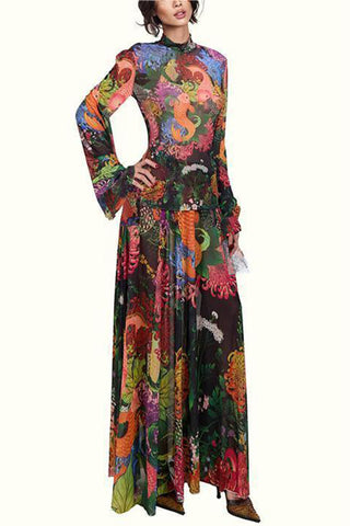Floral Long-Sleeve Skirt Set