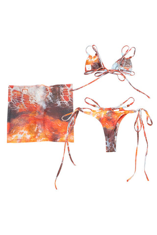 Strappy Tie-Dye Two-Piece Swim Set