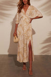 V-Neck Maxi Dress with Side Slits