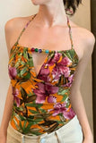 Tropical Halter Neck Tank Top