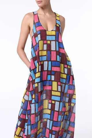 Geometric Pattern Maxi Dress