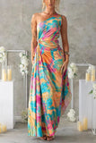 One-Shoulder Floral Maxi Dress