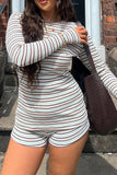 Striped Long-Sleeve Short Set