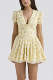 Floral Puff Sleeve Mini Dress