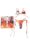 Strappy Tie-Dye Two-Piece Swim Set