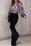 Sequin Embellished Crop Top