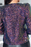 Sequined Animal Print Blazer