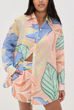 Printed Button-Up Shorts Set