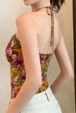 Tropical Halter Neck Tank Top