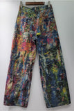 Artistic Straight-Leg Denim Pants