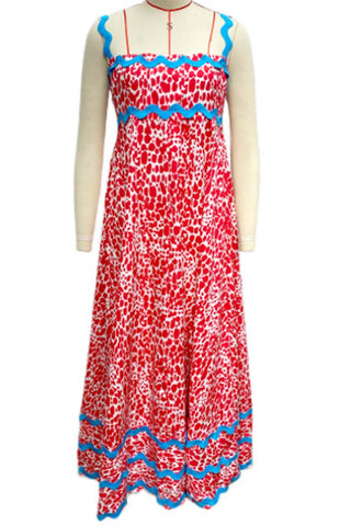Scalloped-Trim Casual Maxi Dress