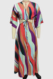 Geometric Pattern Maxi Dress