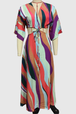 Geometric Pattern Maxi Dress