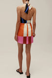 Striped Halter Mini Dress