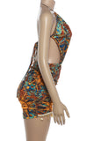 Printed Cut-Out Night Out Dress