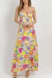 Strapless Floral Print Maxi Sundress