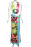 Tropical Print Skirt Set