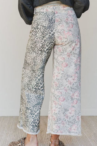 Patterned Straight-Leg Jeans