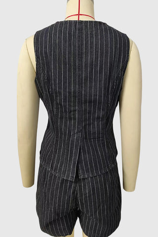 Sleeveless Button-Front Short Set