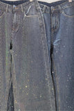 Sparkling Wide-Leg Straight Jeans