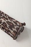 Leopard Mesh Sleeve Blouse