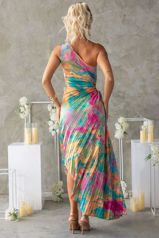 One-Shoulder Floral Maxi Dress