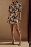 Geometric Patterned Casual Dress