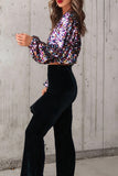 Sequin Embellished Crop Top