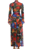 Floral Long-Sleeve Skirt Set