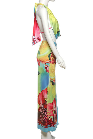 Tropical Print Skirt Set