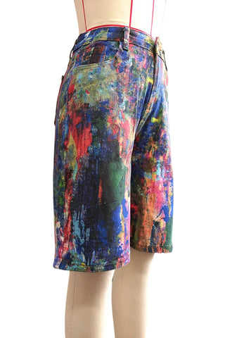Paint Splash Denim Shorts