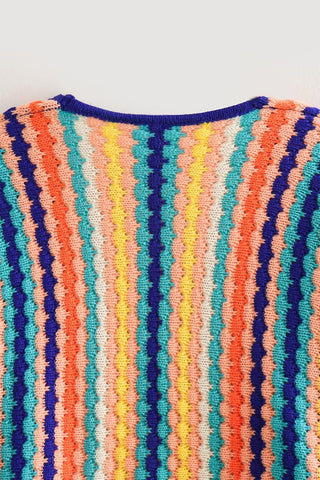 Vibrant Multi-Stripe Cardigan
