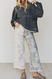 Patterned Straight-Leg Jeans