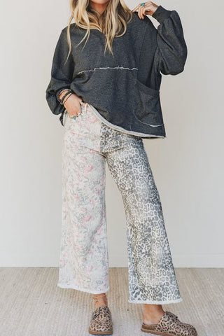 Patterned Straight-Leg Jeans