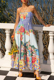 Striped Floral Maxi Dress