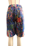 Paint Splash Denim Shorts