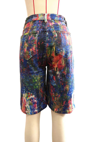 Paint Splash Denim Shorts