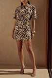 Geometric Patterned Casual Dress