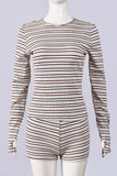 Striped Long-Sleeve Short Set
