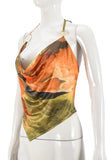 Chain-Strap Draped Tank Top