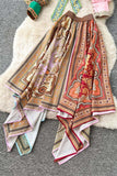 Bohemian Skirt Set with Tie-Front Blouse