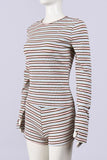 Striped Long-Sleeve Short Set